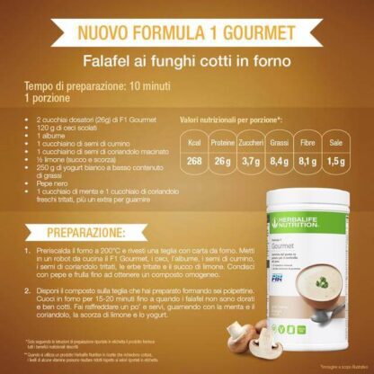 Herbalife Formula 1 Gourmet Crema di Funghi - Ricetta falafel ai ceci