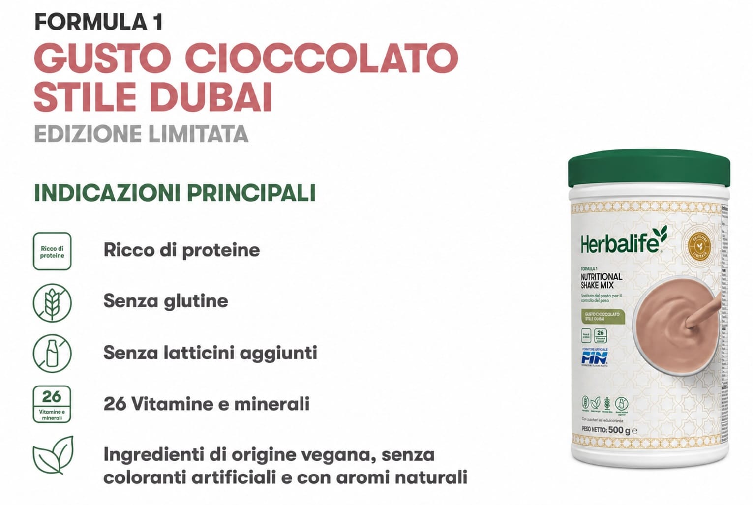 Frullato Herbalife Formula 1 Cioccolato Dubai